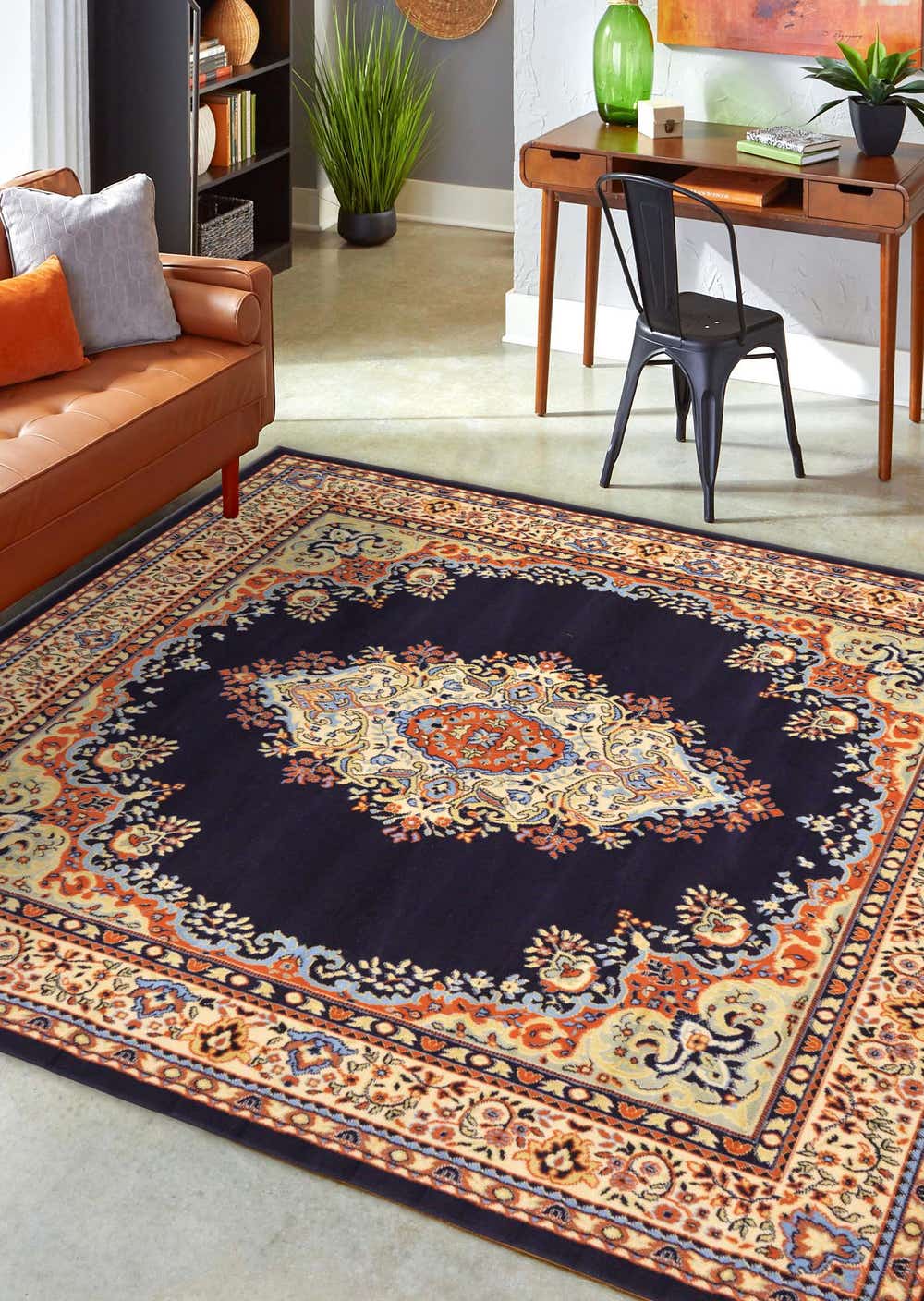 Navy Blue 8' x 8' Amaya Square Rug