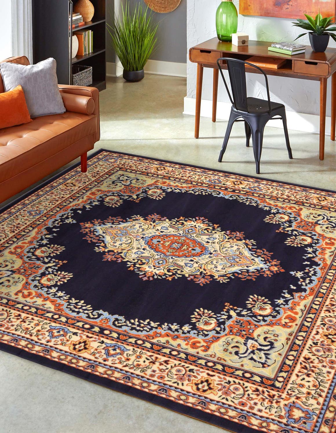 Navy Blue 8' x 8' Amaya Square Rug