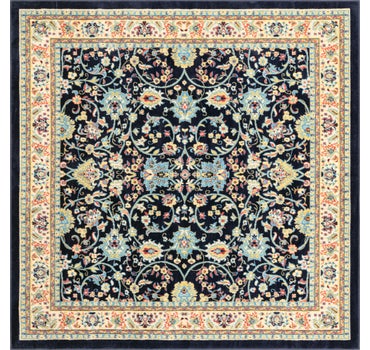 Navy Blue 8 X 8 Heriz Design Square Rug Esalerugs
