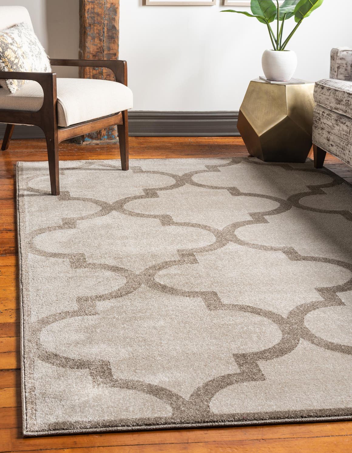 Beige 9' x 12' Trellis Rug eSaleRugs