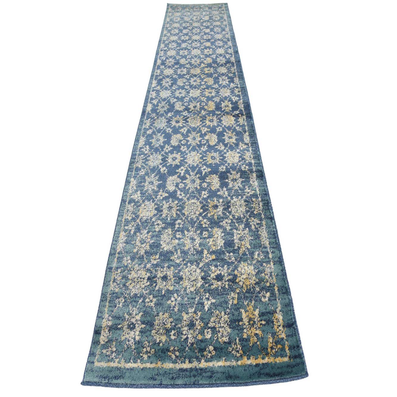 Navy Blue 3' x 13' Stockholm Runner Rug eSaleRugs