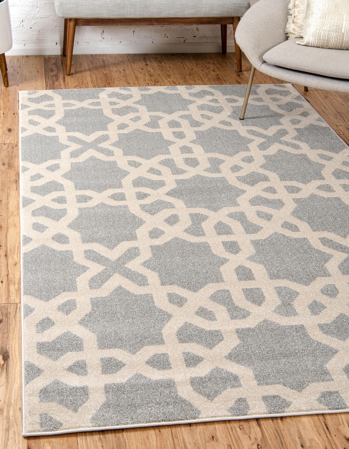 Light Gray 9' x 12' Trellis Rug eSaleRugs