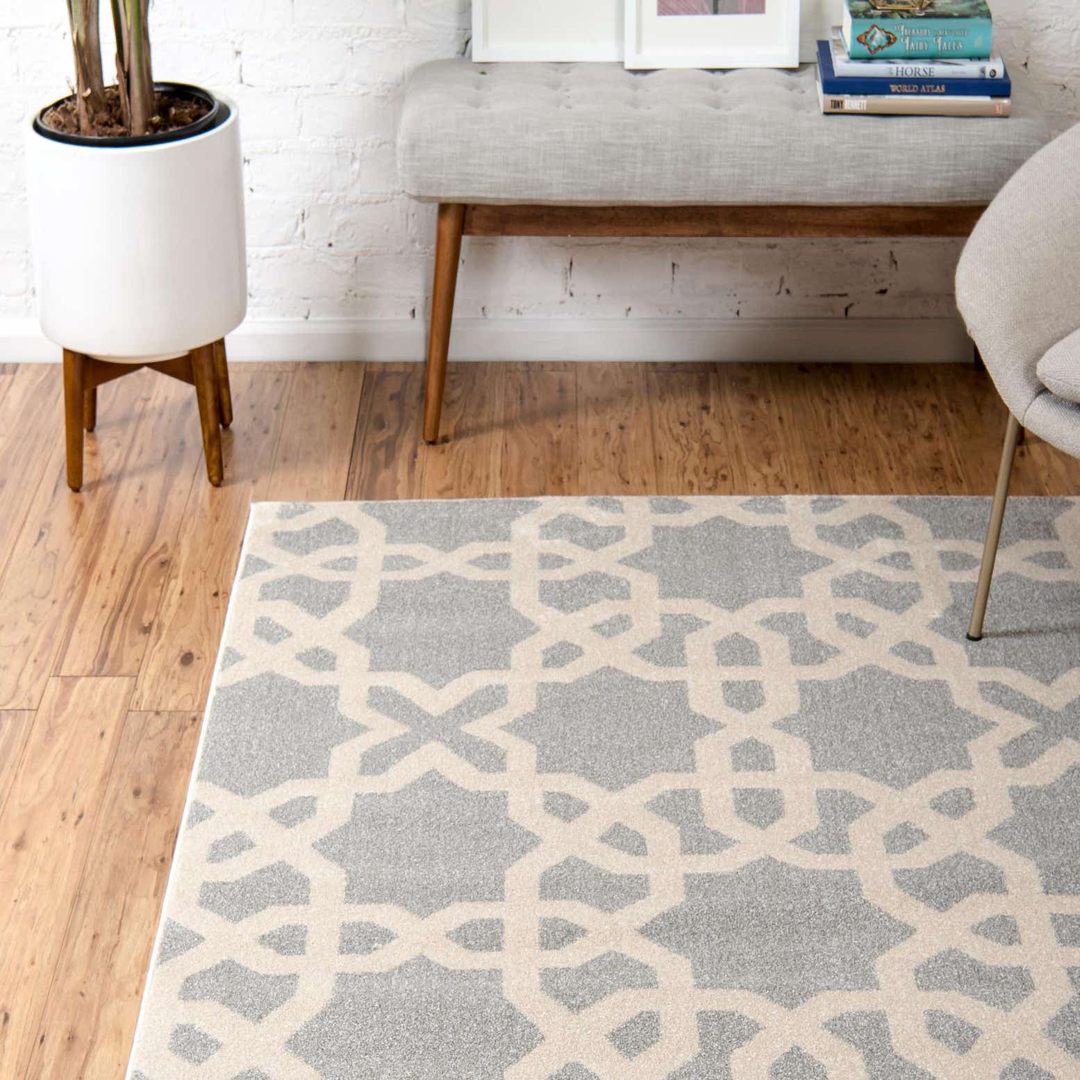 Light Gray 9' x 12' Trellis Rug eSaleRugs