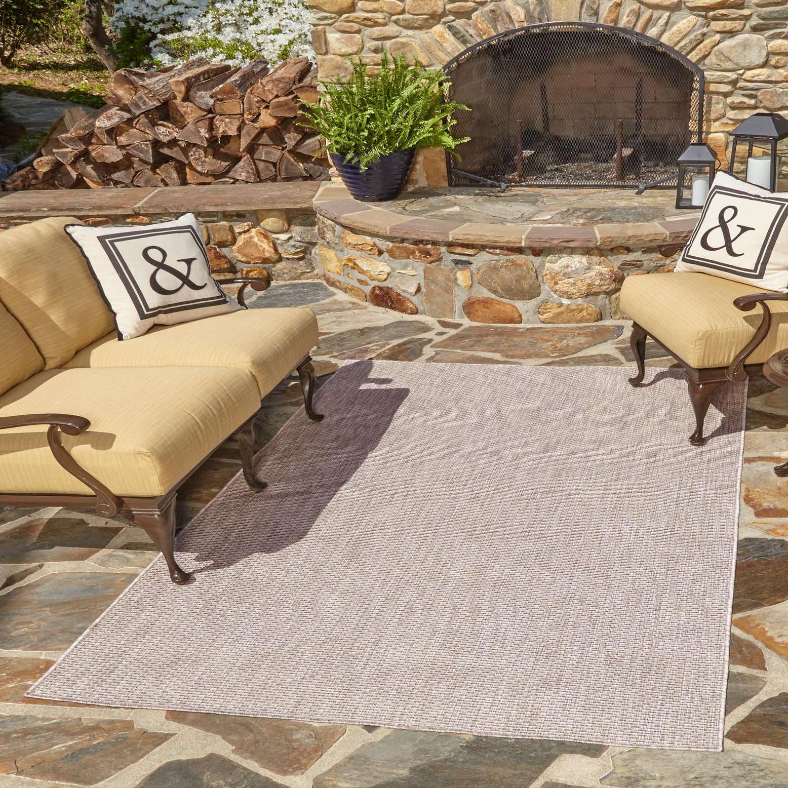 Beige 9' x 12' Outdoor Solid Rug eSaleRugs