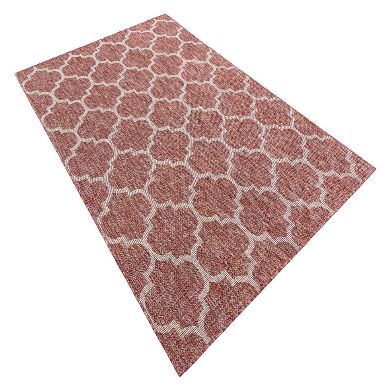Rust Red 5' x 8' Outdoor Trellis Indoor / Outdoor Rug eSaleRugs