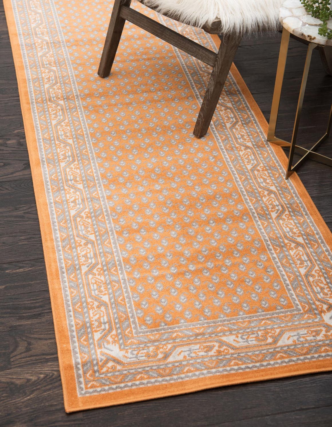 Orange 85cm x 300cm Tribeca Runner Rug AU Rugs