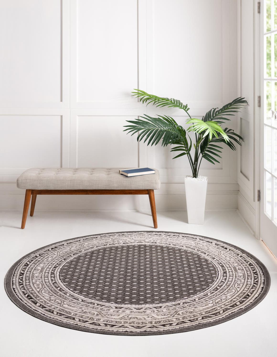 Gray 8' x 8' Tribeca Round Rug eSaleRugs