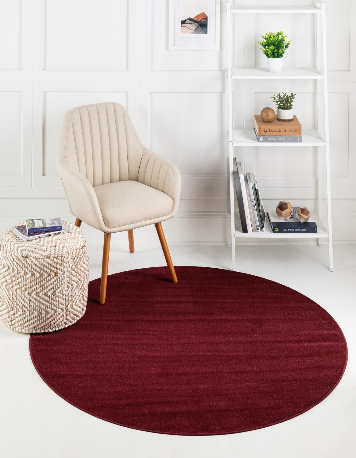 Burgundy 5' x 5' Tribeca Round Rug eSaleRugs