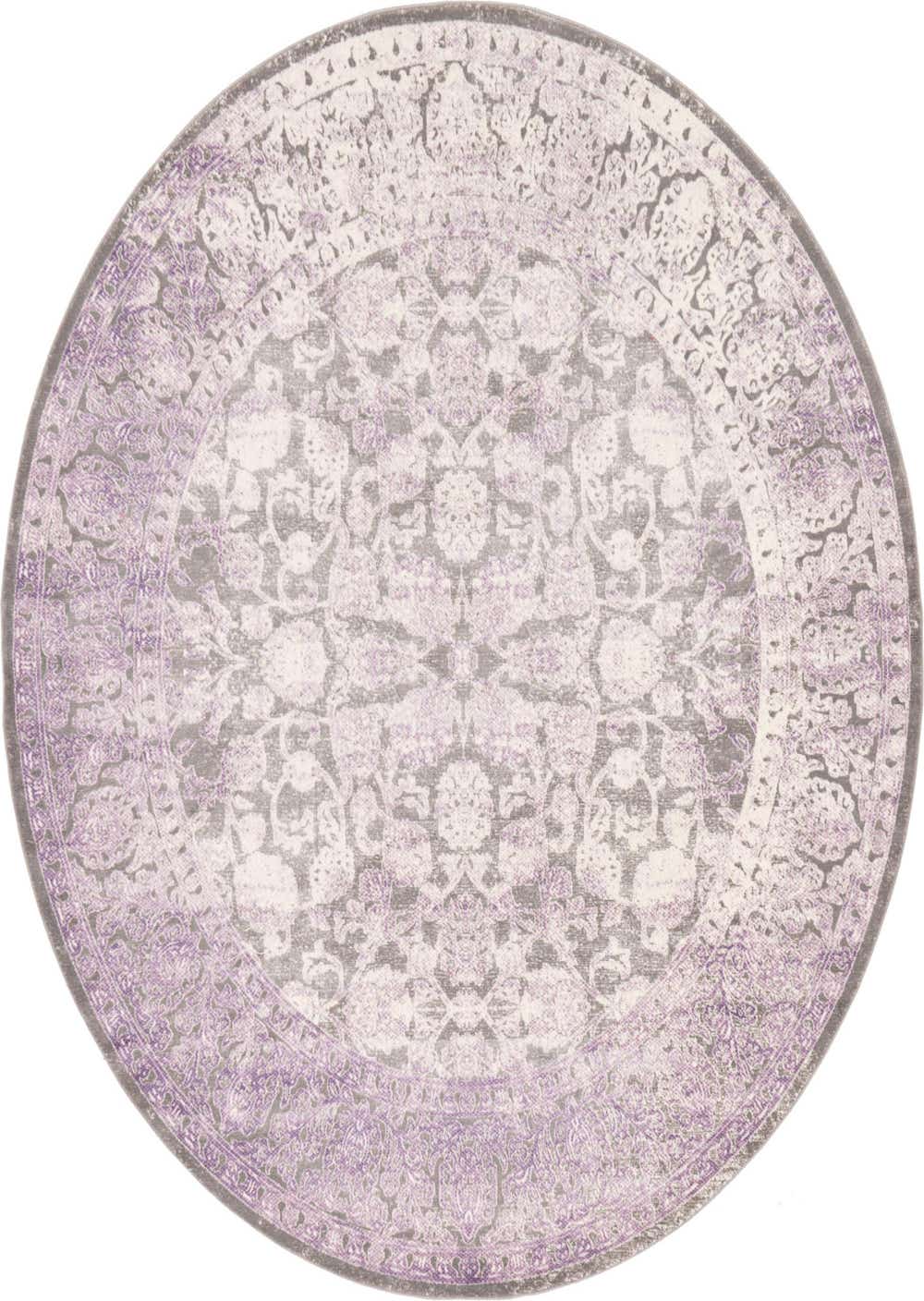 Lilac 8' x 8' New Vintage Round Rug eSaleRugs