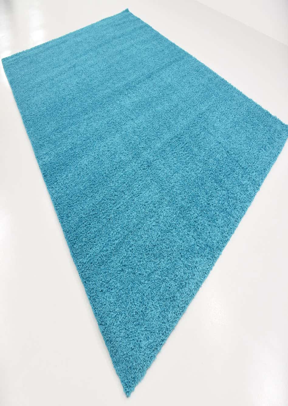 Turquoise 9' x 12' Solid Frieze Rug eSaleRugs