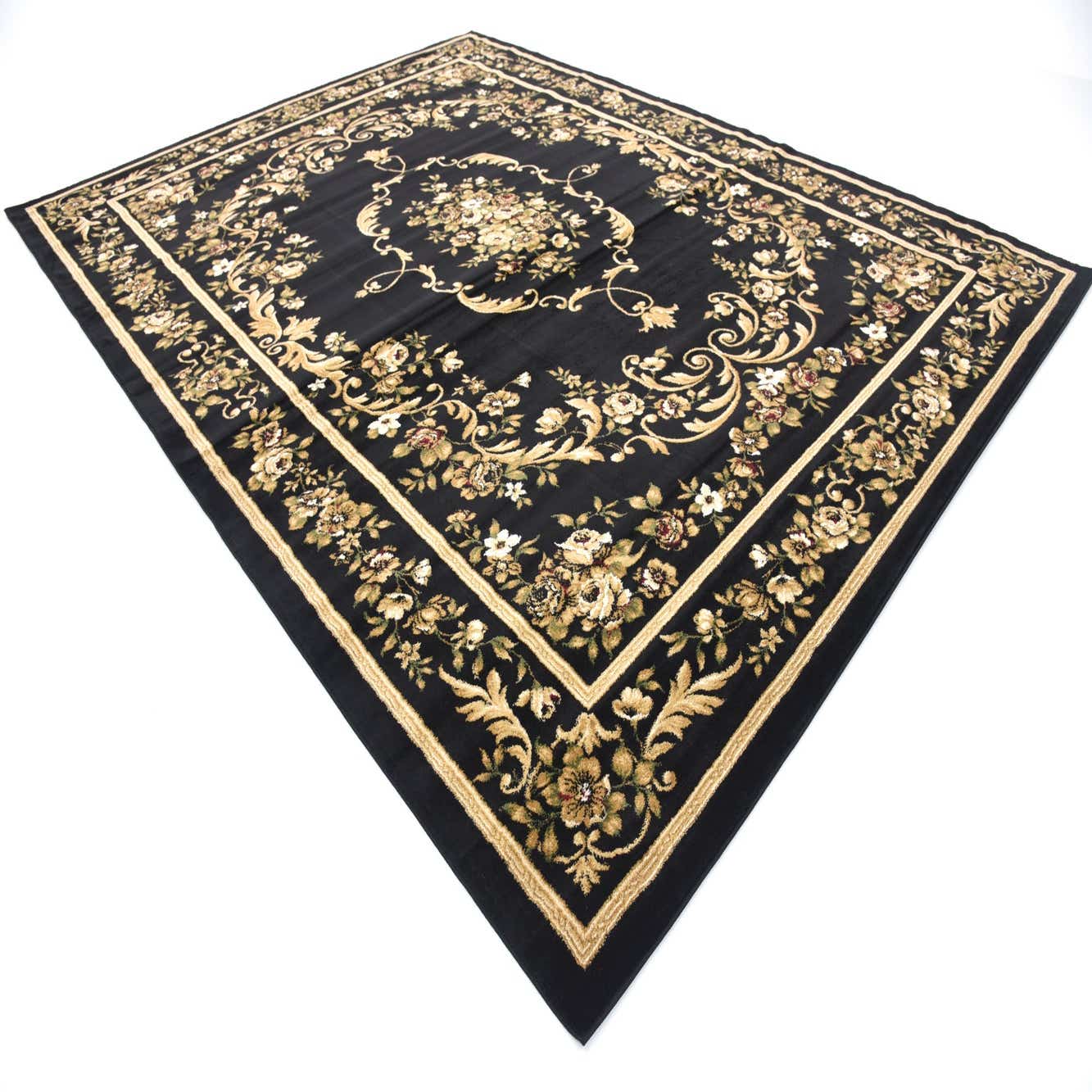 Black 9' 10 x 13' Classic Aubusson Rug eSaleRugs