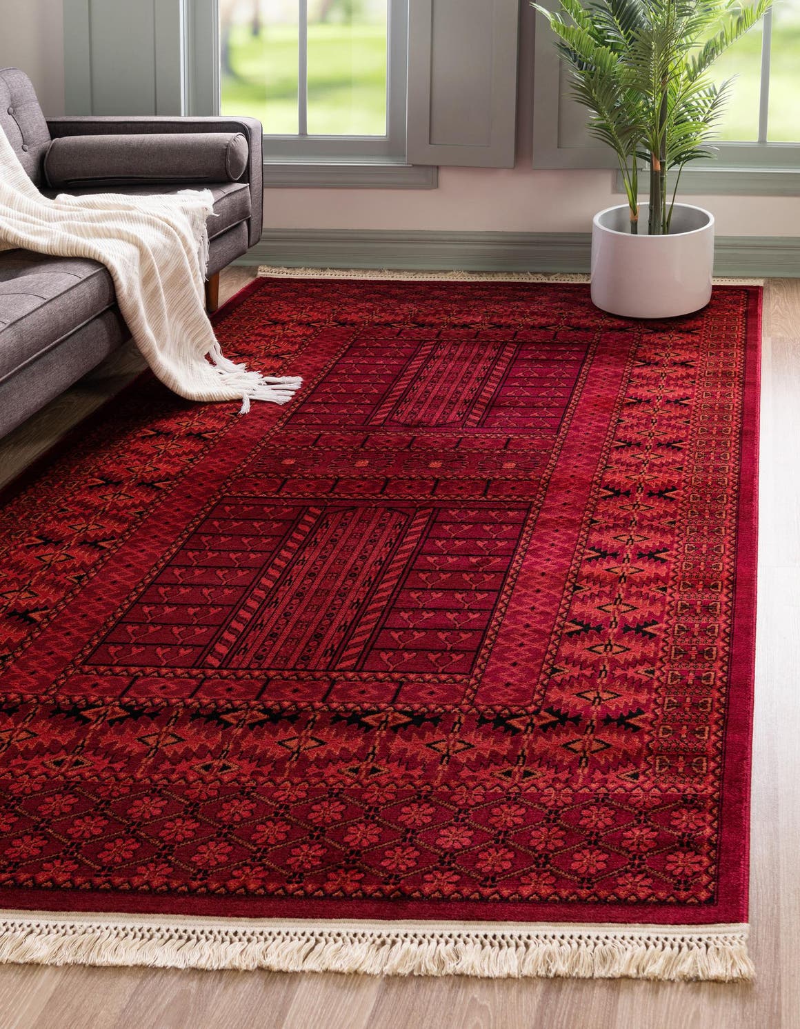 Red 9' x 12' Bokhara Rug Rugs.ca