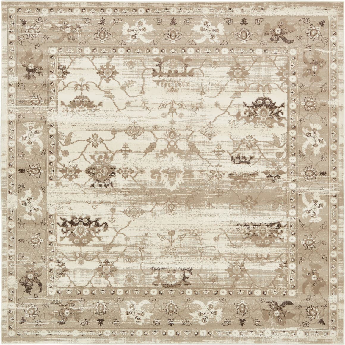 Cream 6' x 6' Montreal Square Rug eSaleRugs