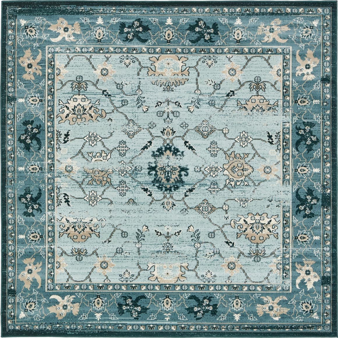 Dark Blue 6' x 6' Montreal Square Rug eSaleRugs