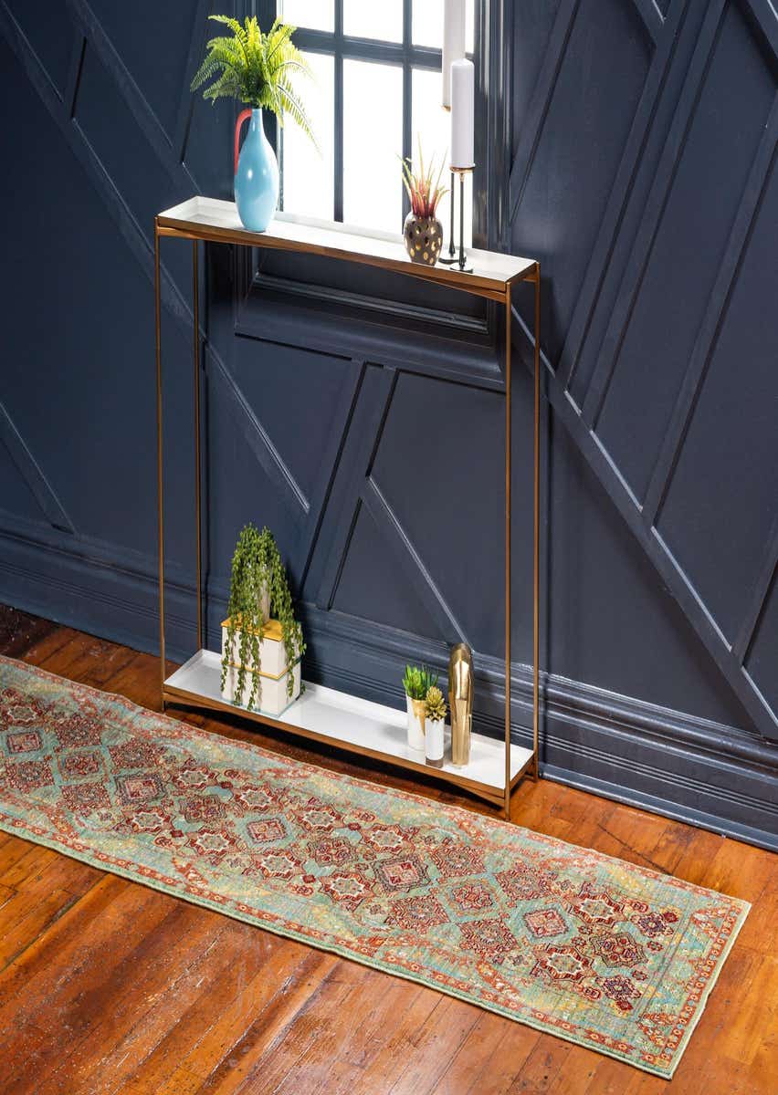 Green 2' 7 x 9' 10 Aqua Runner Rug eSaleRugs