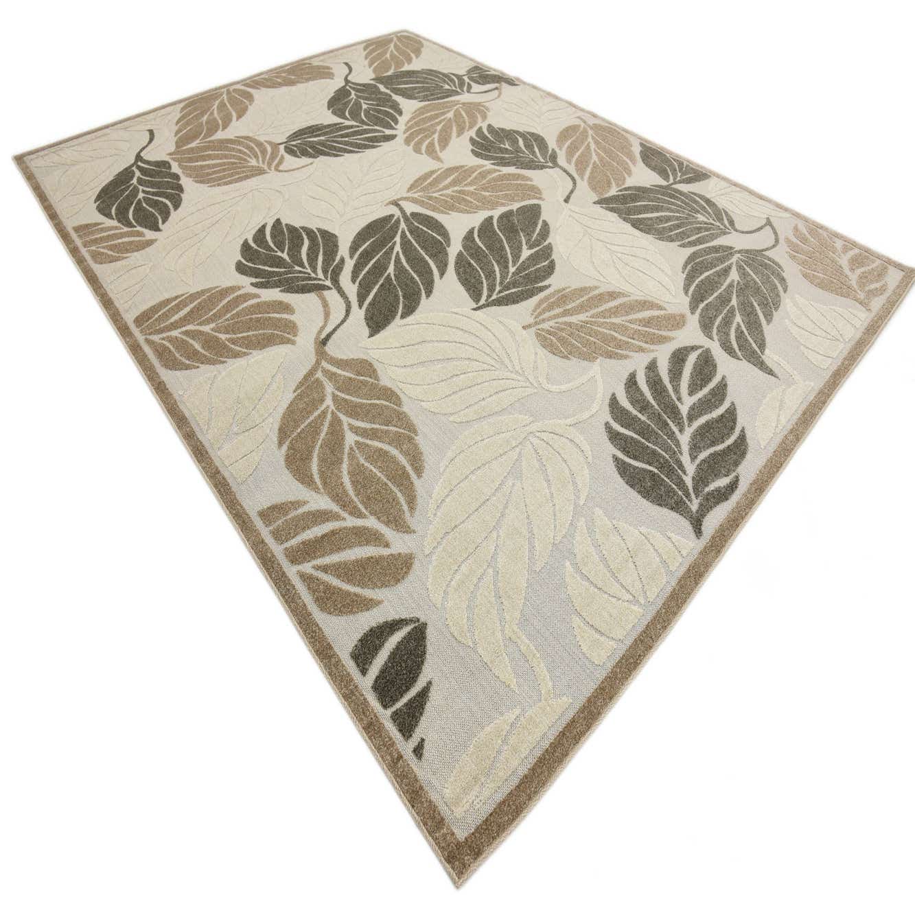 Beige 9' x 12' Outdoor Botanical Rug