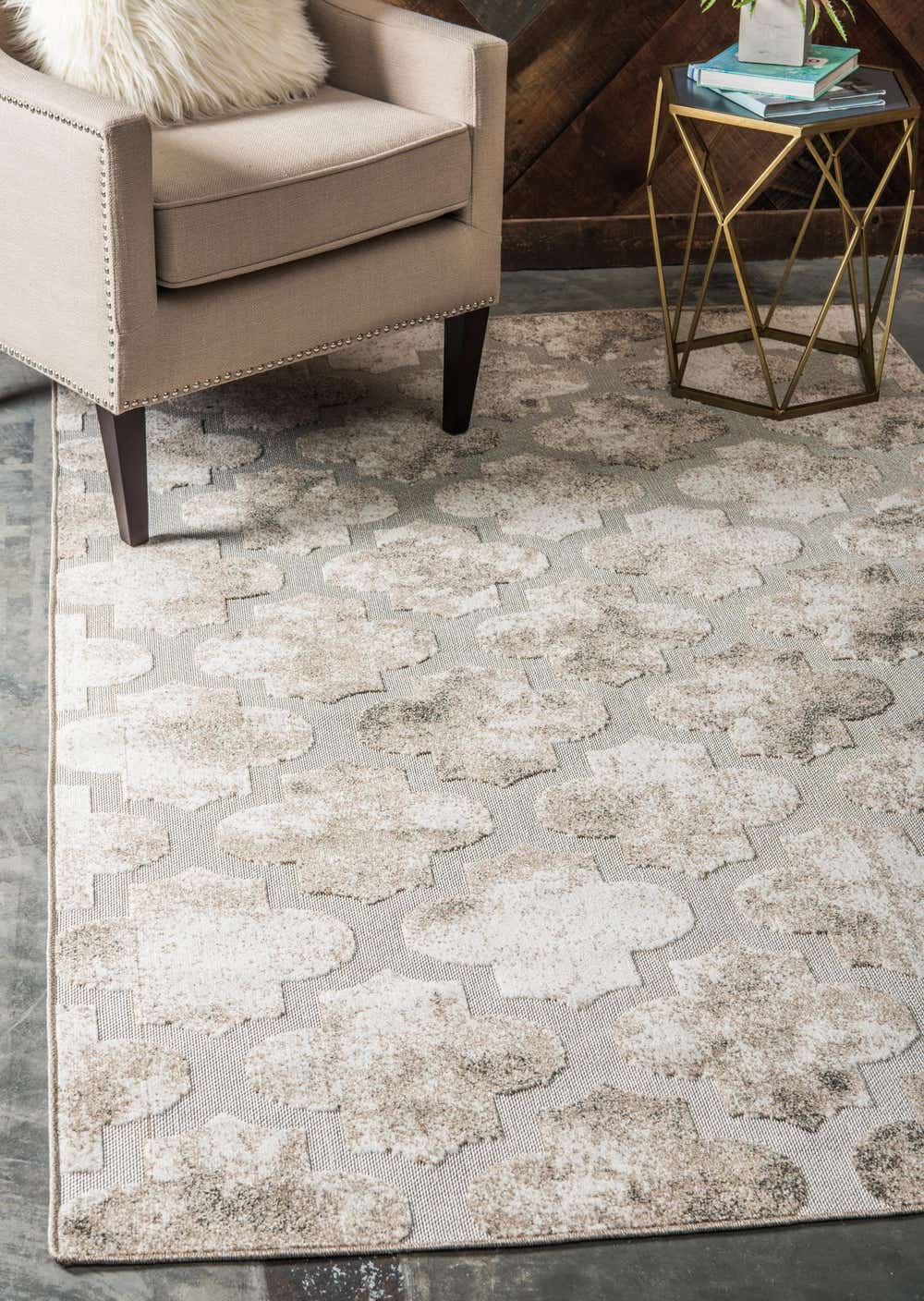 Cream 9' x 12' Outdoor Trellis Indoor / Outdoor Rug | eSaleRugs