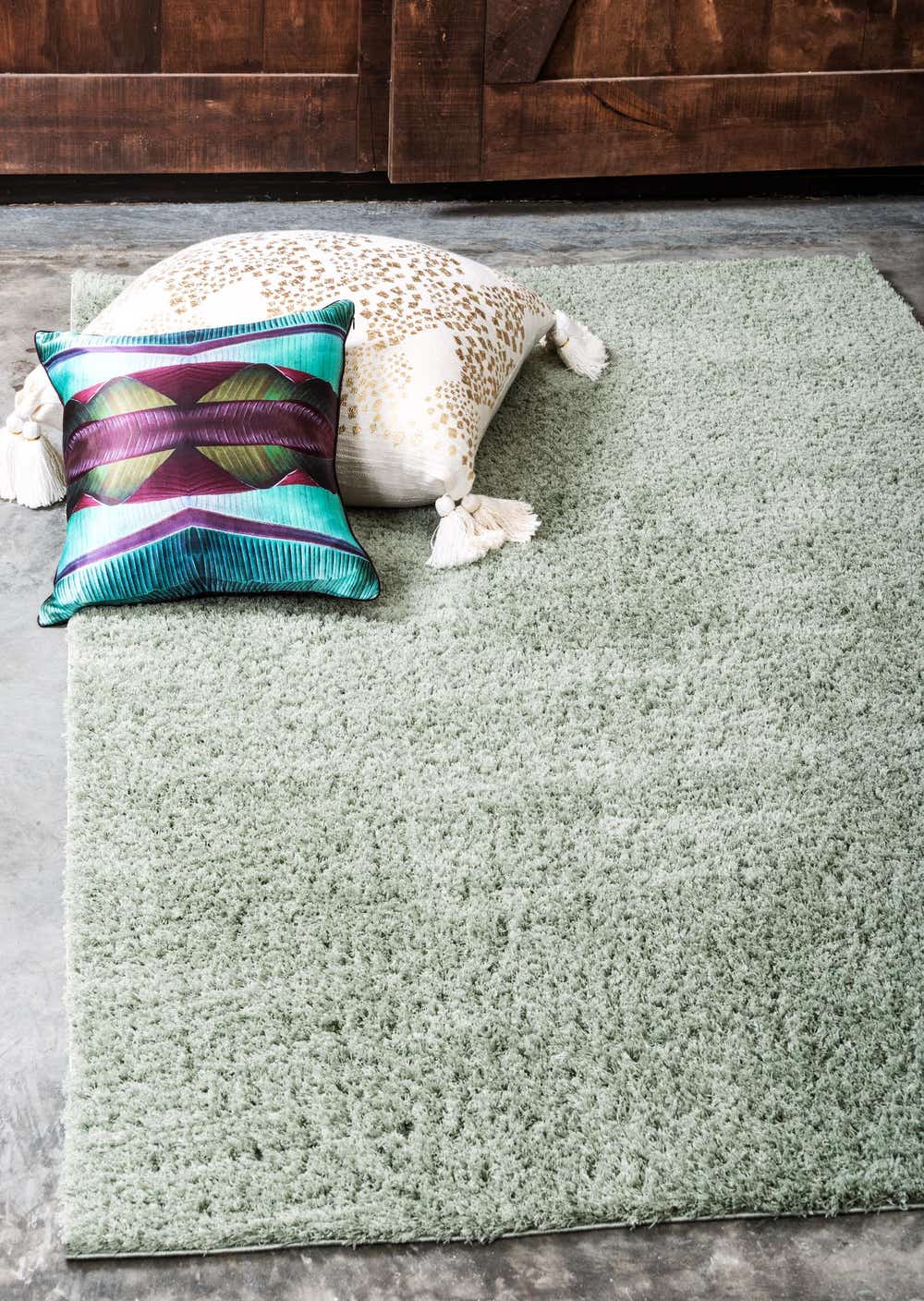 Sage Green 5' x 8' Solid Shag Rug