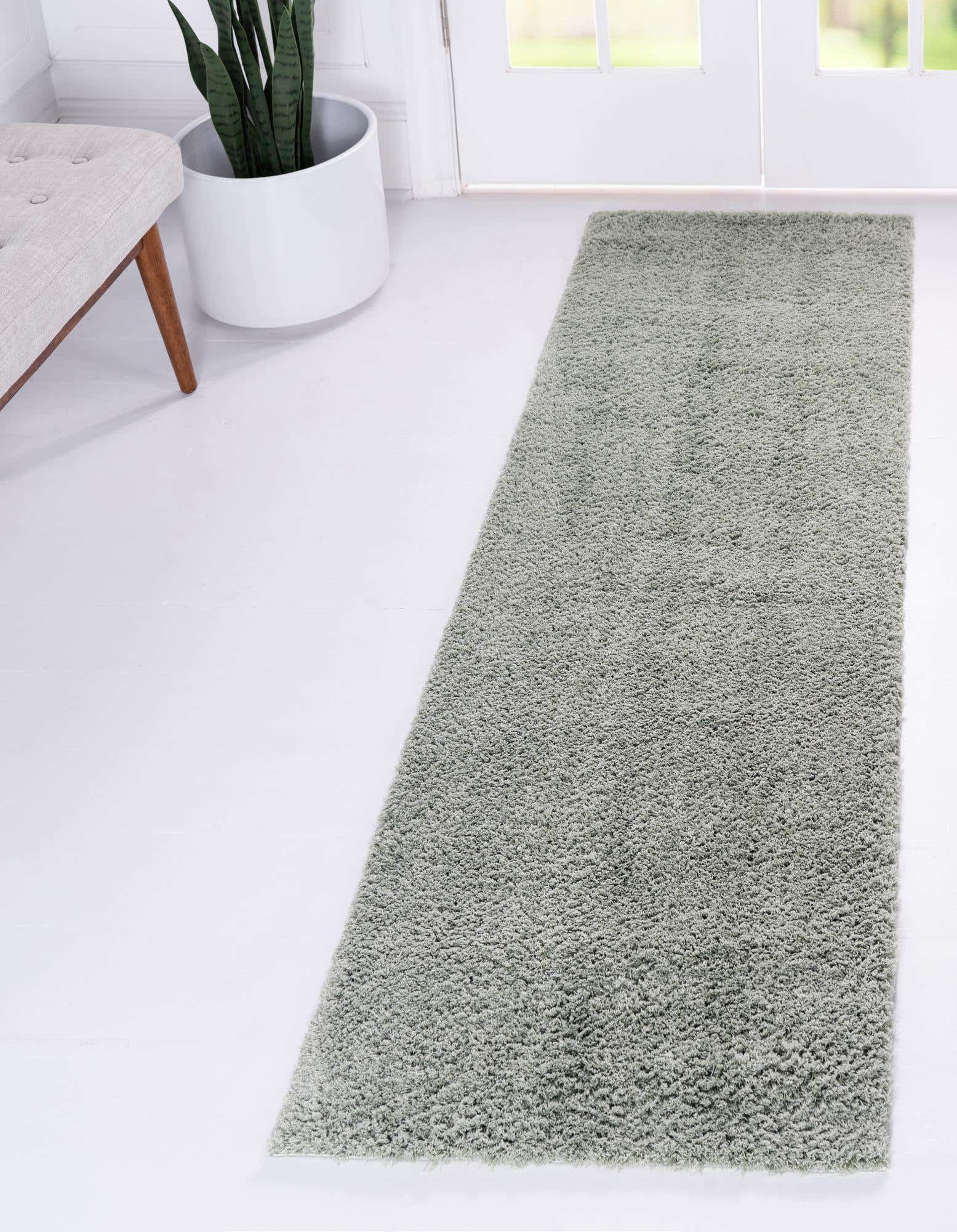 Sage Green 60cm X 0cm Studio Solid Shag Runner Rug Au Rugs Sage Green 60cm X 0cm Studio Solid Shag Runner Rug Au Rugs