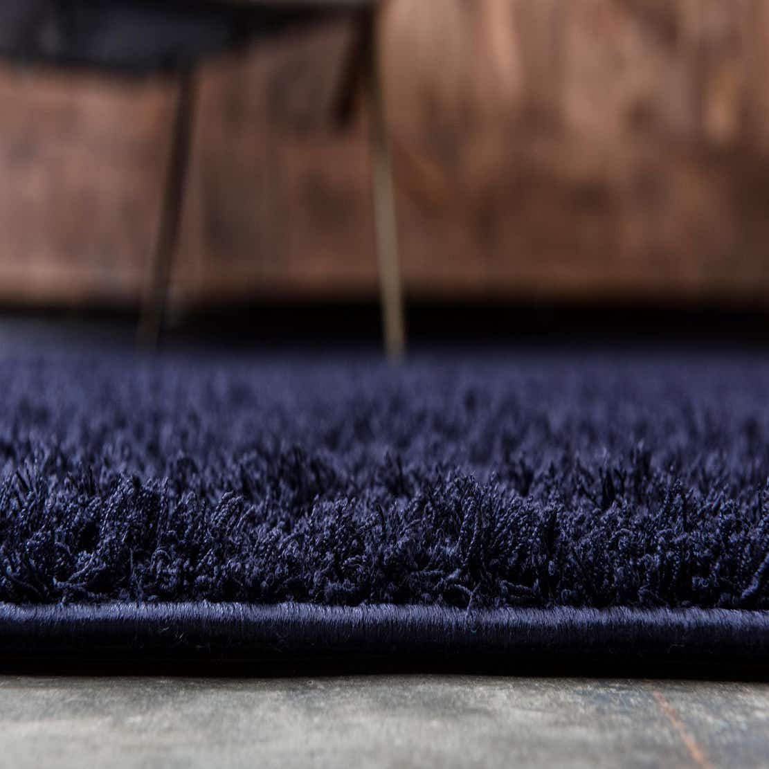 Midnight Blue 4' x 6' Solid Shag Rug