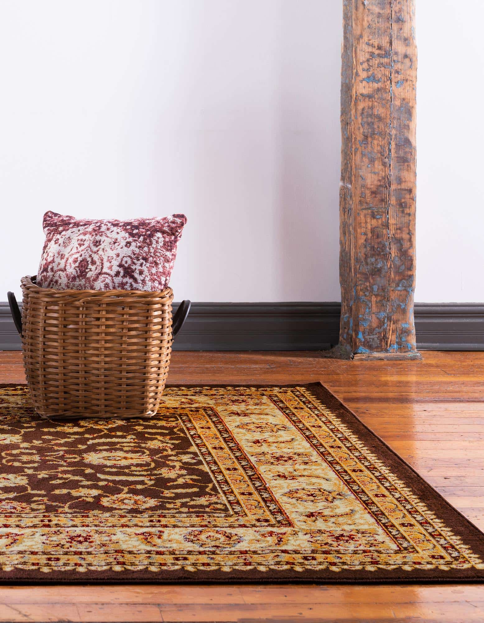 Brown 6' x 6' Aditi Square Rug | Rugs.com