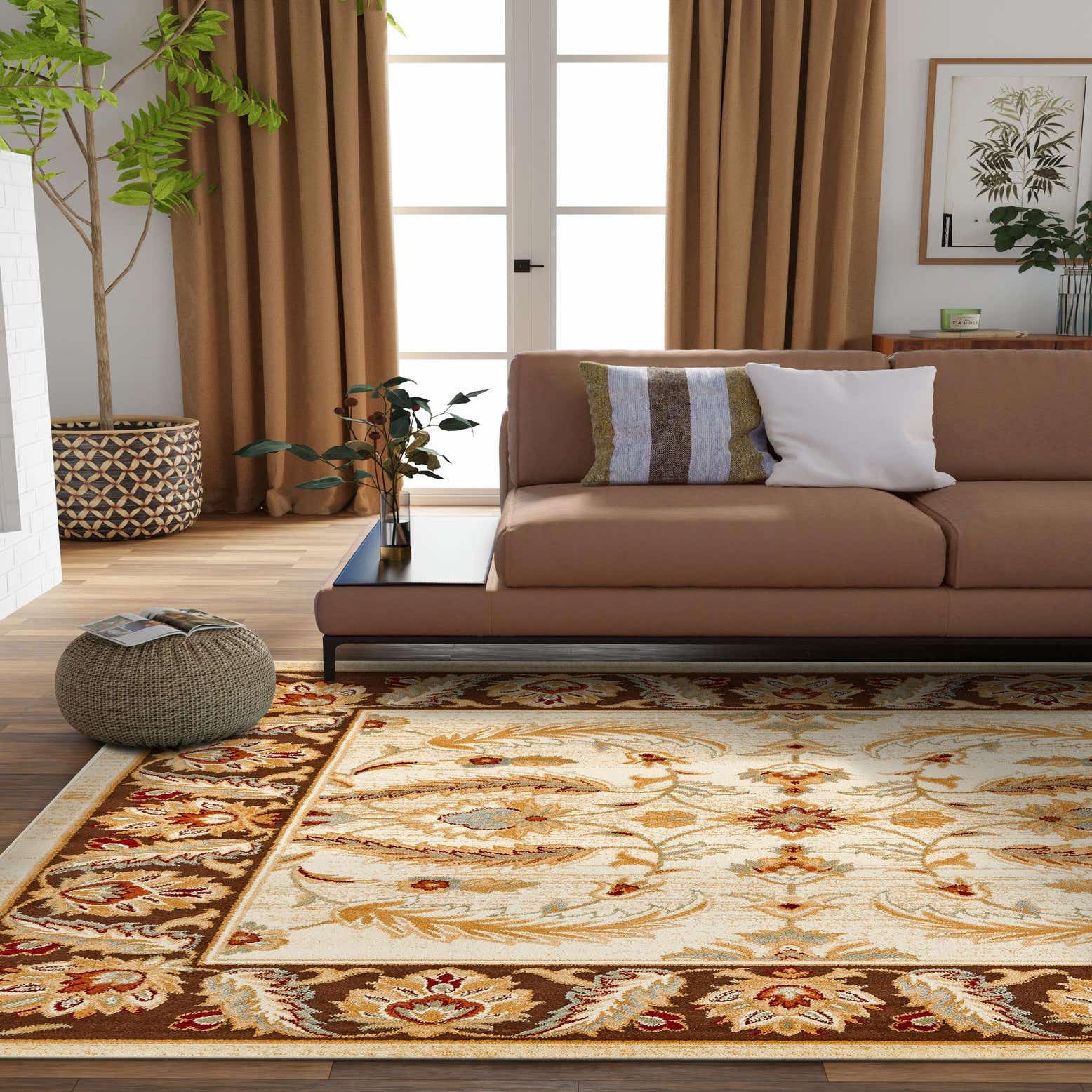 Cream 4' x 4' Classic Agra Square Rug Rugs.ca