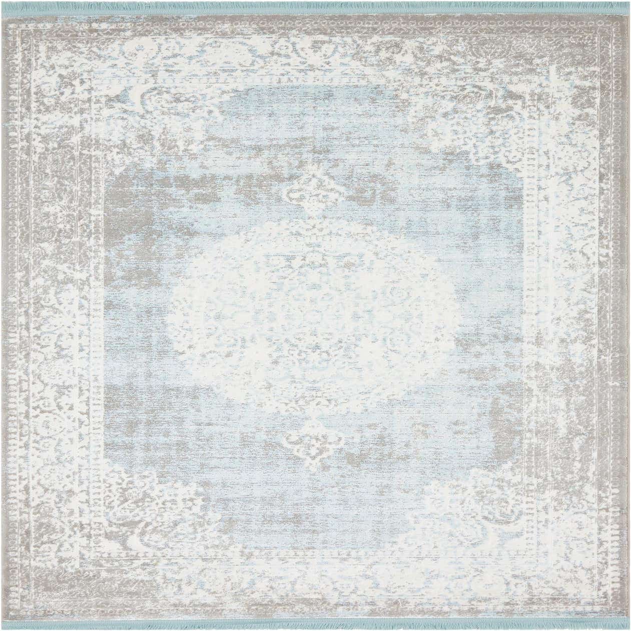 Light Blue 4' x 6' New Vintage Rug eSaleRugs