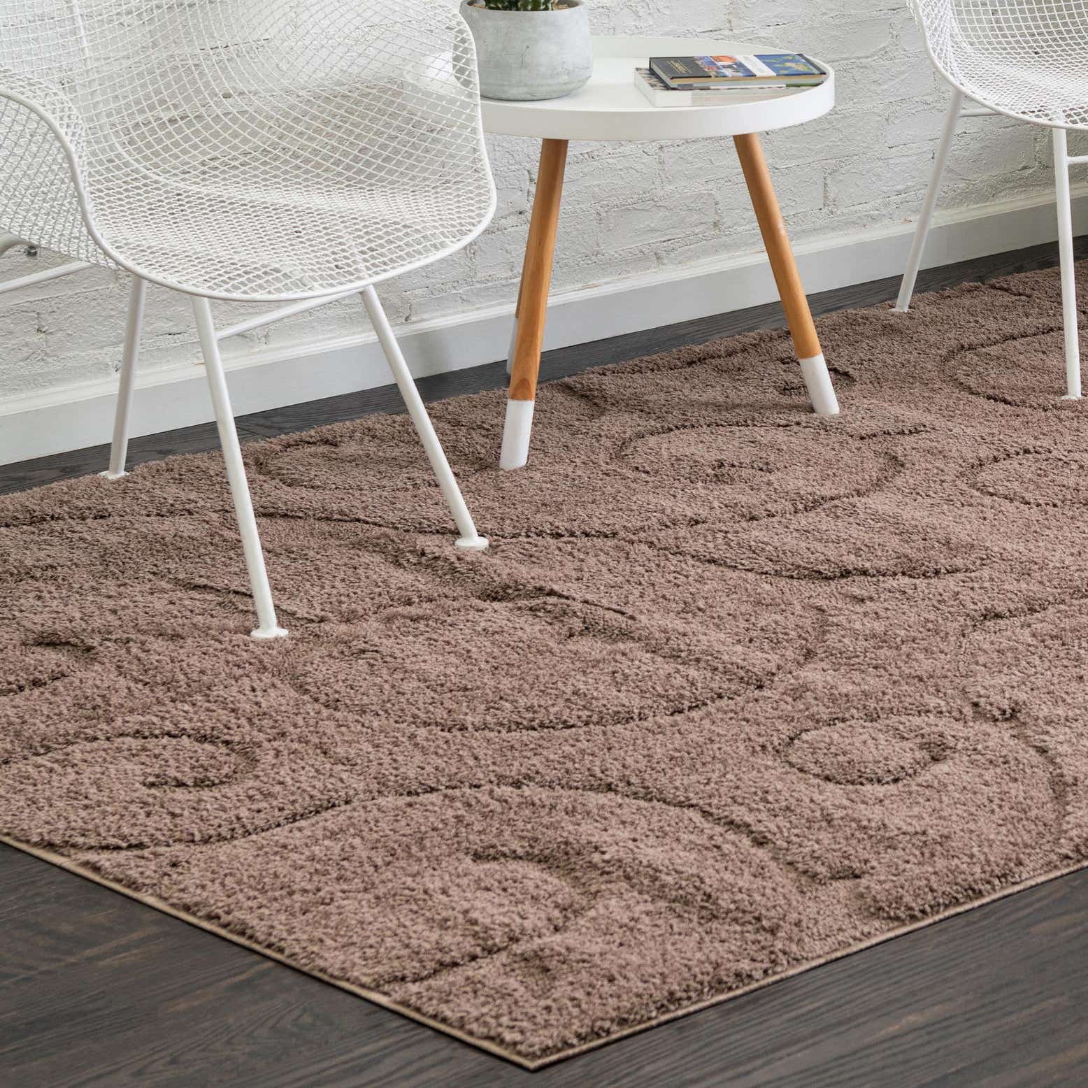 Brown 9' x 12' Botanical Shag Rug