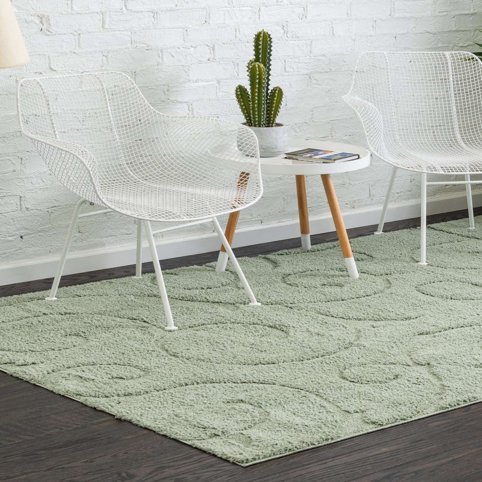 Green 4' x 6' Botanical Shag Rug
