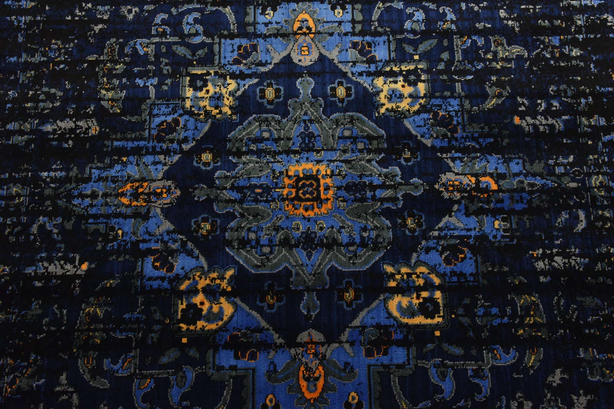 Navy Blue 5' x 8' Renaissance Washable Rug | eSaleRugs