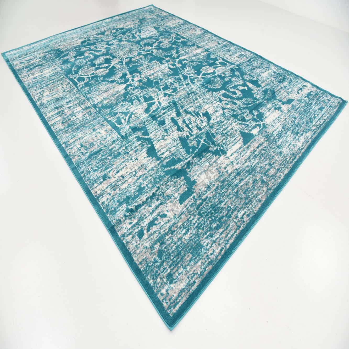 Turquoise 9' x 12' Courtyard Rug eSaleRugs