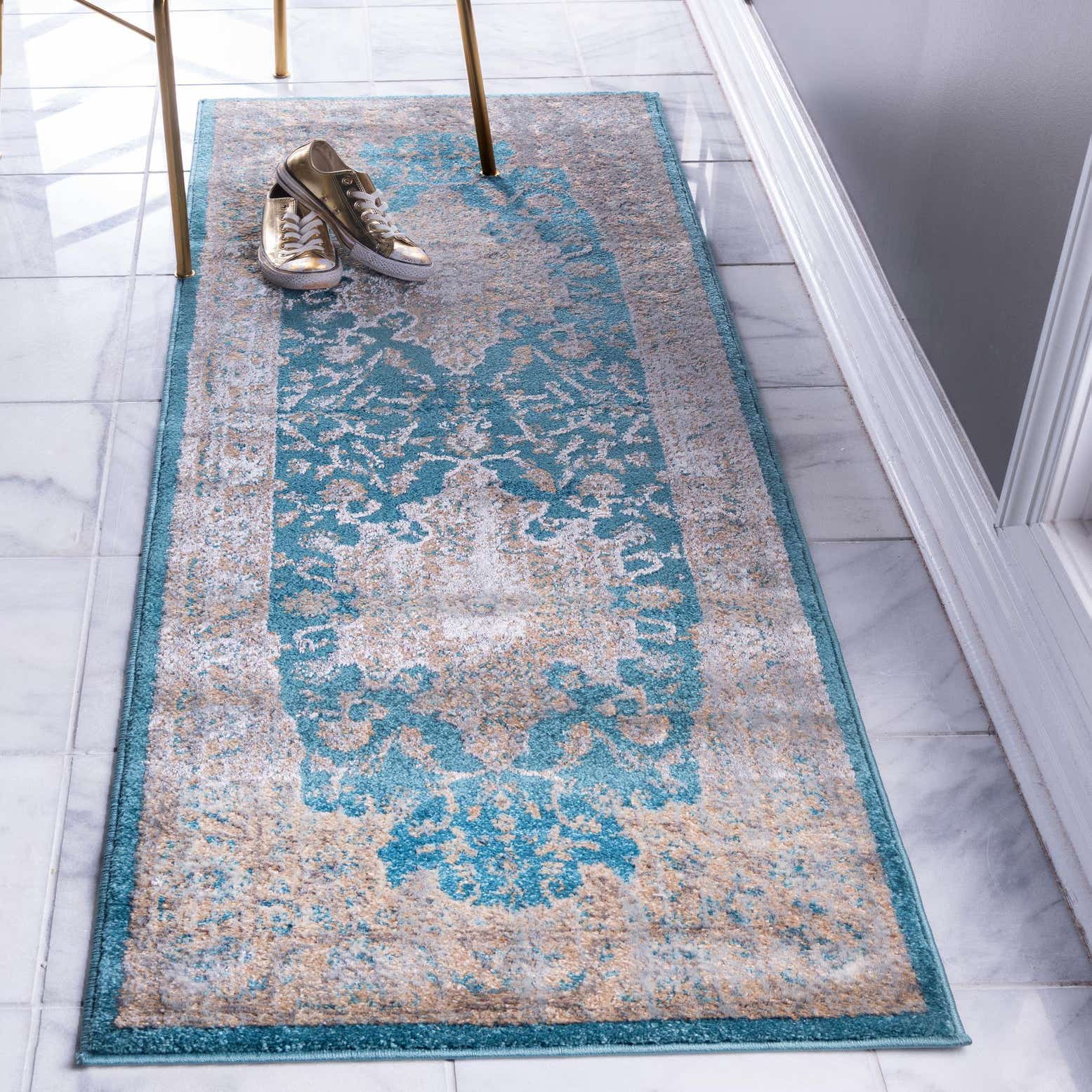 Teal 2' 2 x 6' Delilah Runner Rug
