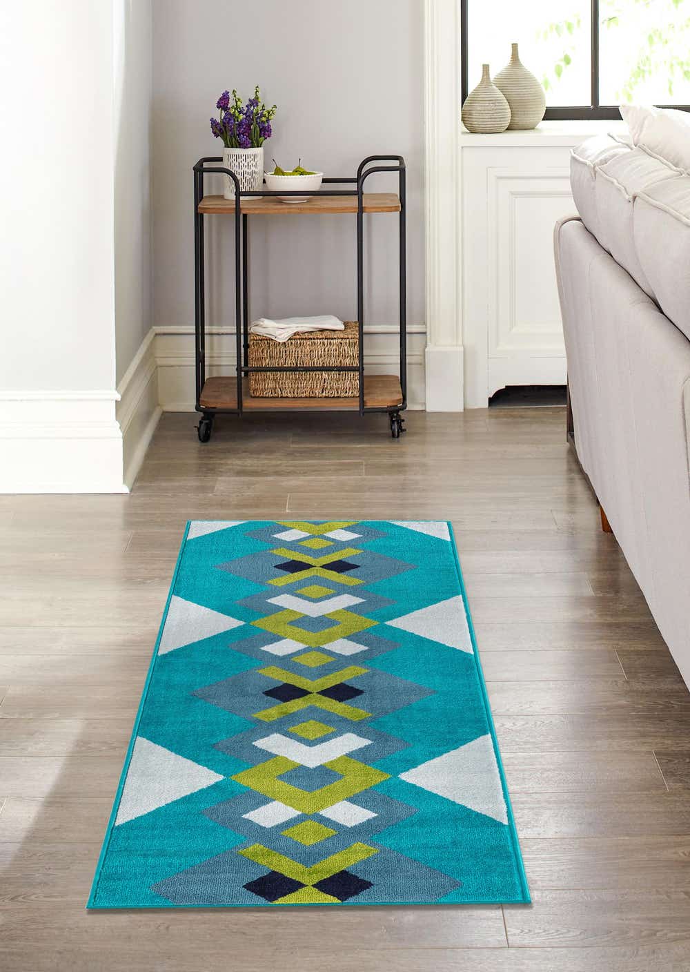 Turquoise 2' x 6' 7 Metropolis Runner Rug eSaleRugs