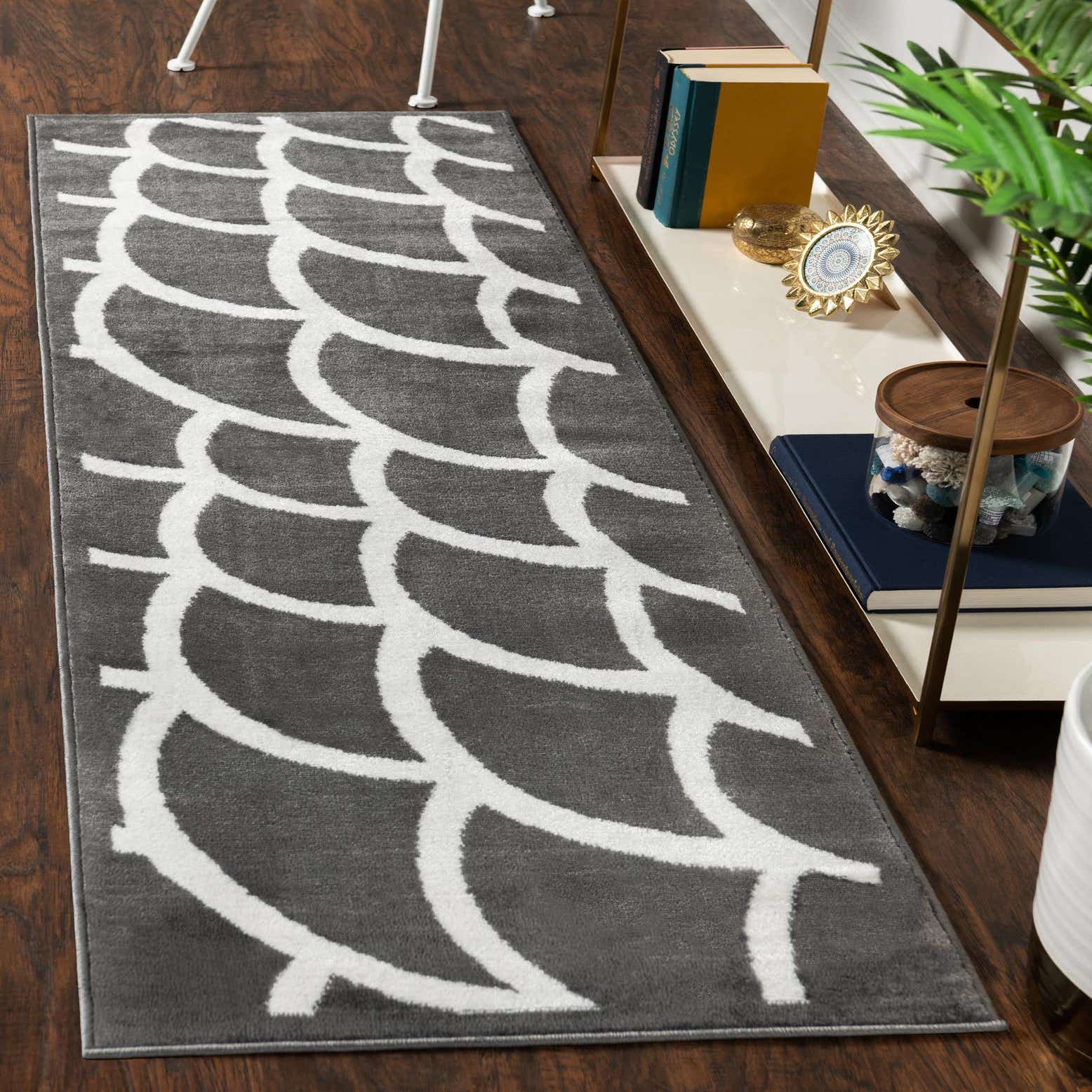 Gray 60cm x 200cm Metropolis Runner Rug AU Rugs