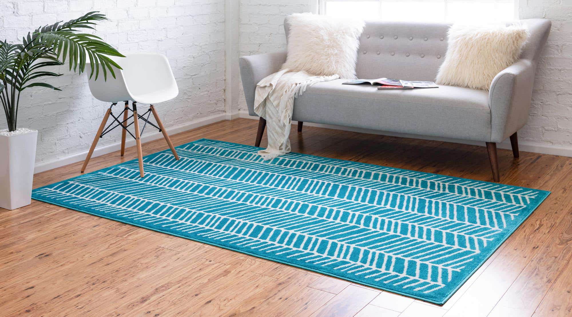 Turquoise 4' x 6' Metropolis Rug | eSaleRugs