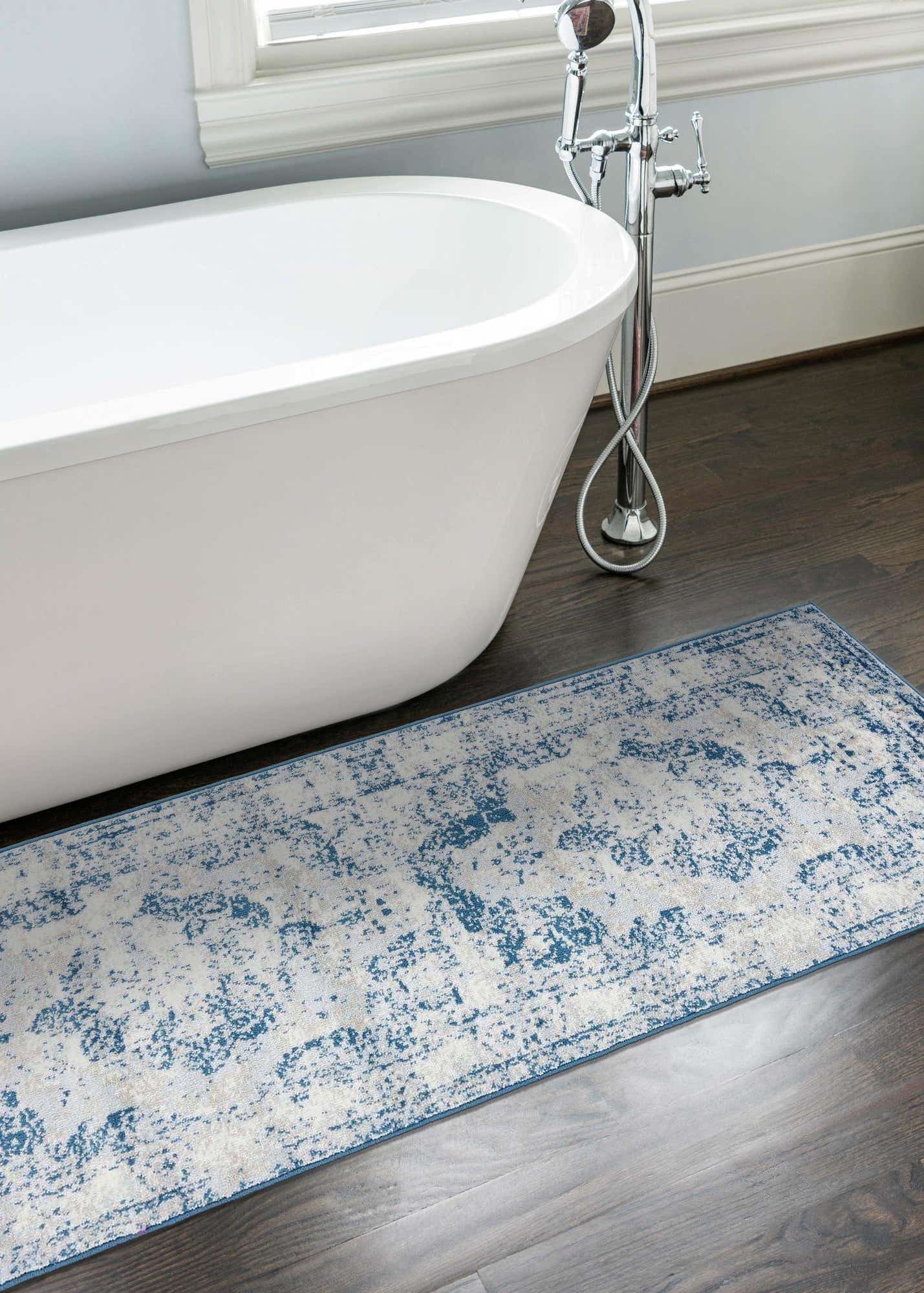 Blue 100cm X 500cm Monaco Runner Rug Au Rugs