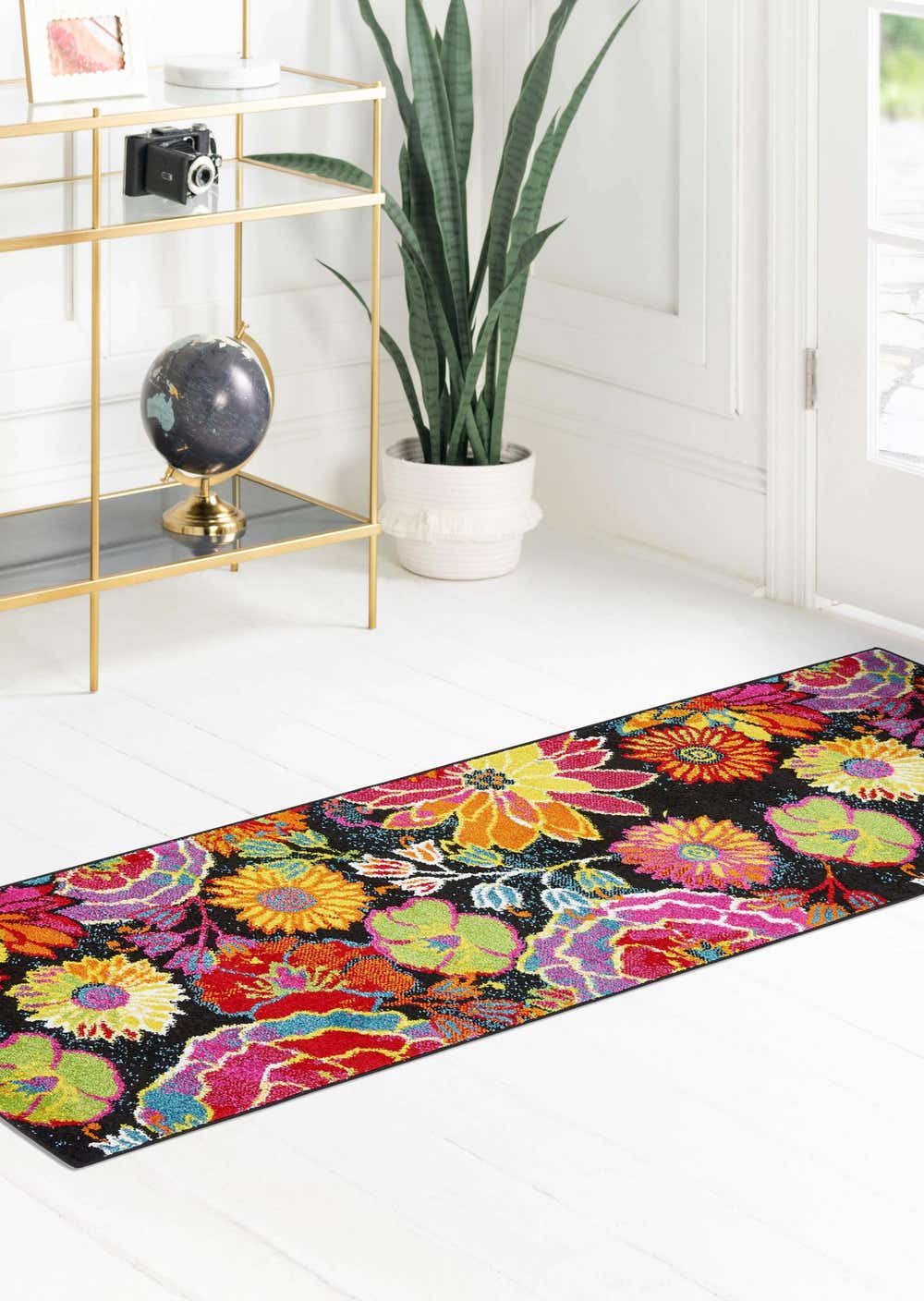 Black 2' x 6' Florence Runner Rug eSaleRugs