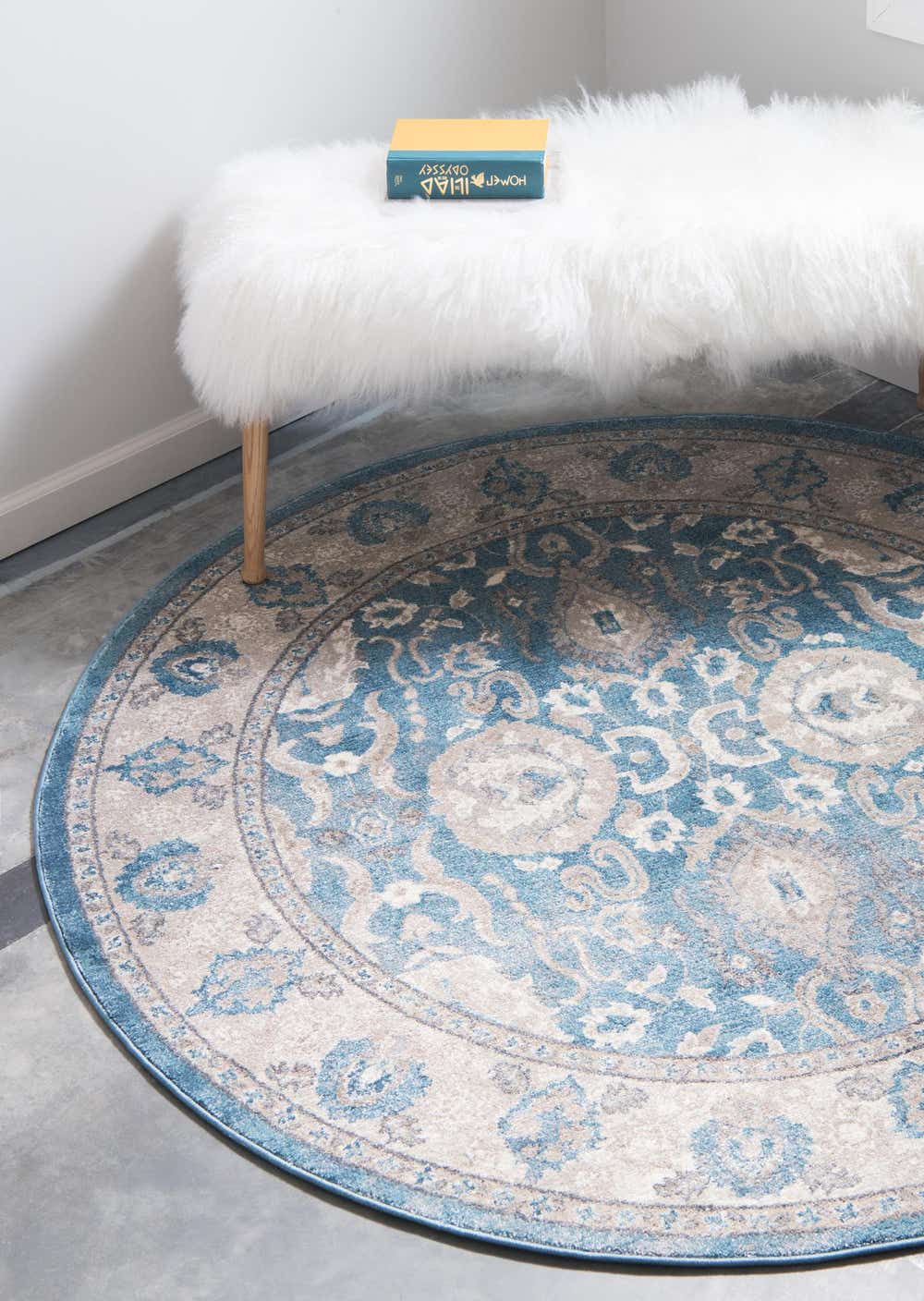 Light Blue 6' x 6' Viola Round Rug
