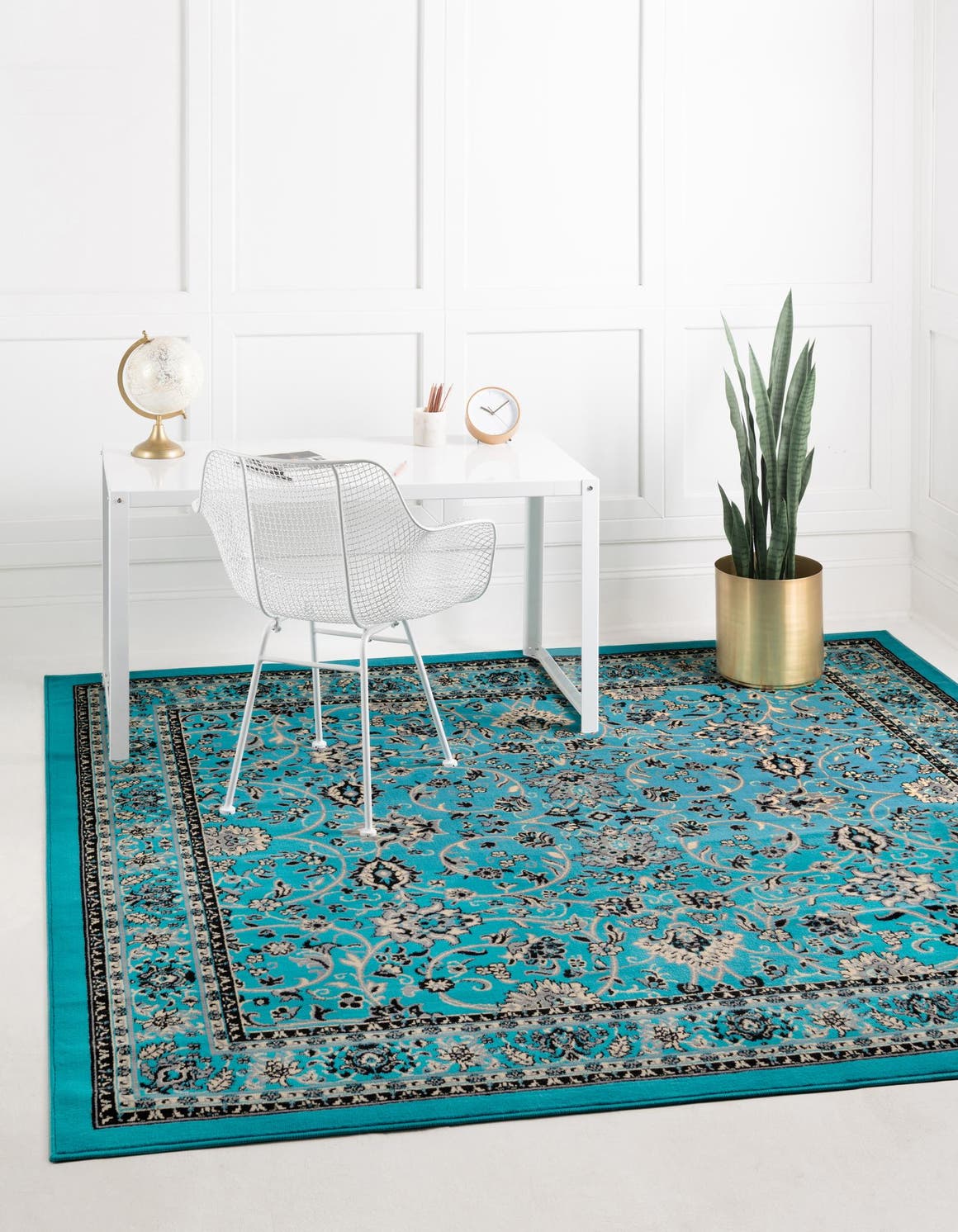 Turquoise 8' x 8' Yasmin Square Rug