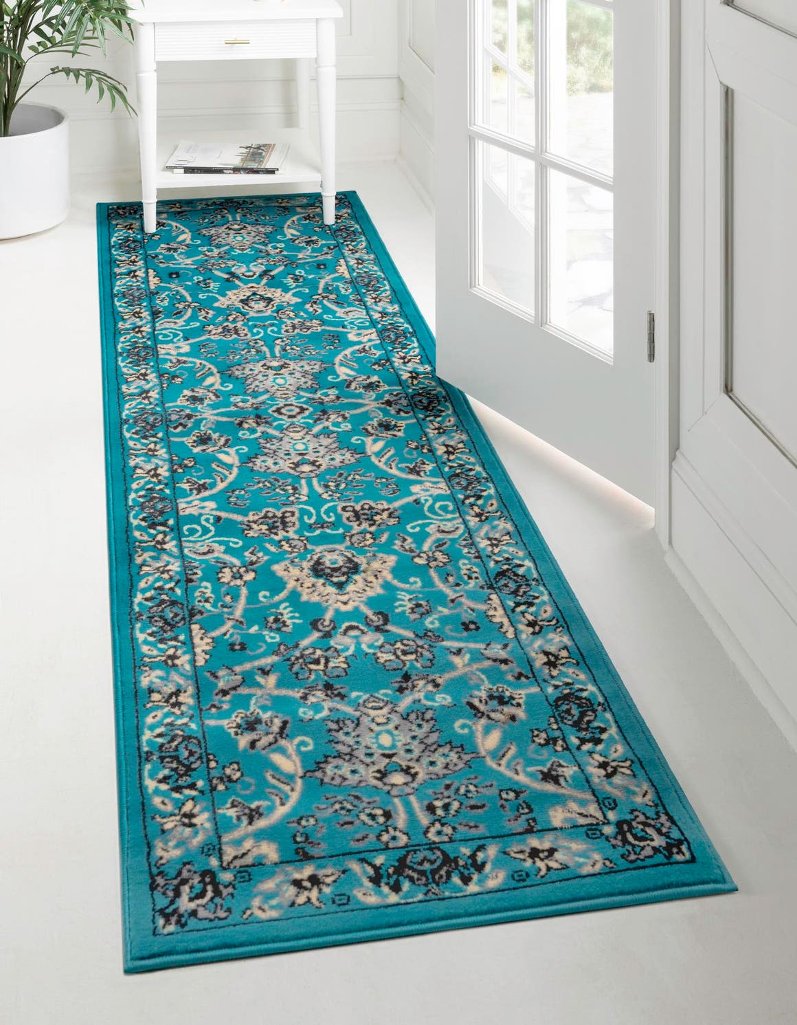 Turquoise 2' 7 x 10' Yasmin Runner Rug