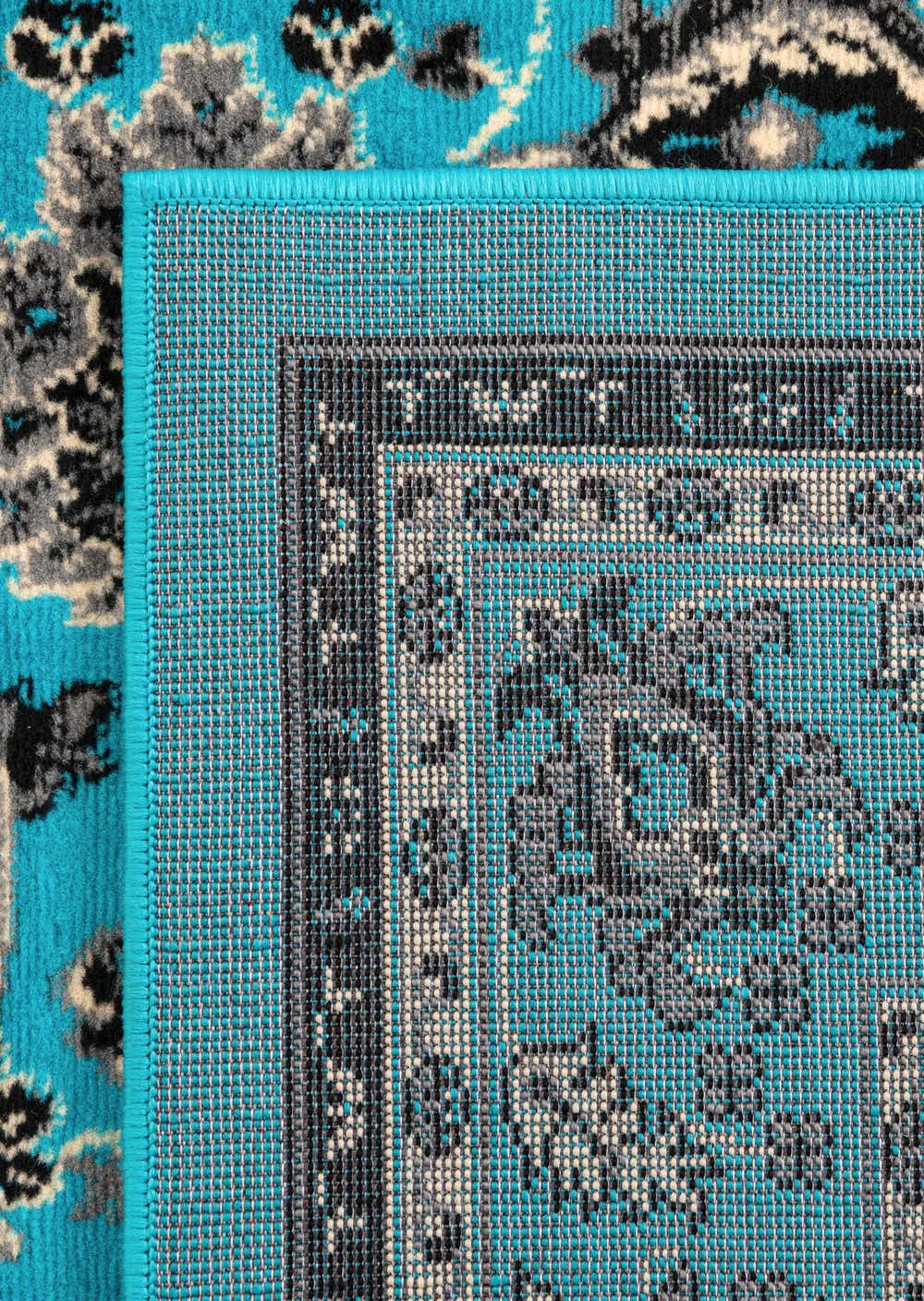 Turquoise 3' x 16' 5 Kashan Design Runner Rug eSaleRugs