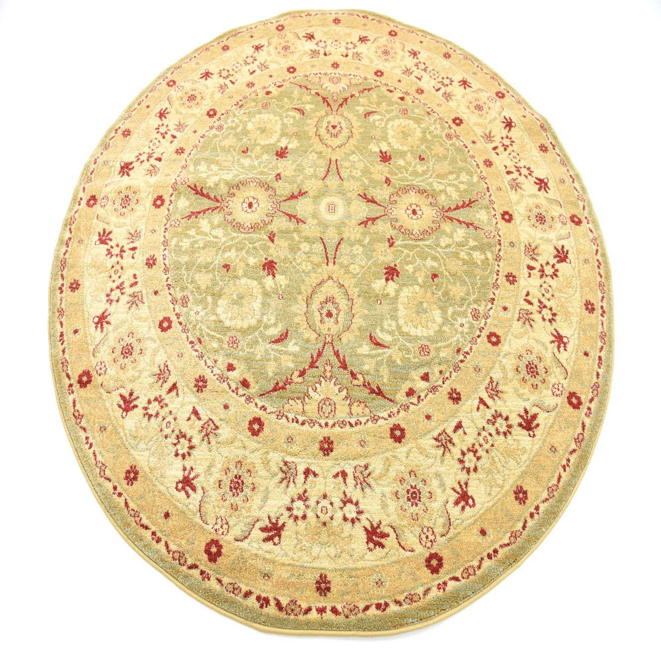 Light Green 183cm x 183cm Kensington Round Rug AU Rugs