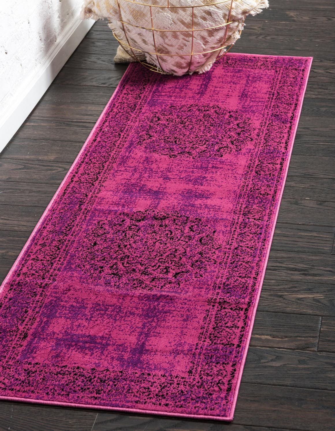 Fuchsia 3' x 9' 10 Ankara Runner Rug