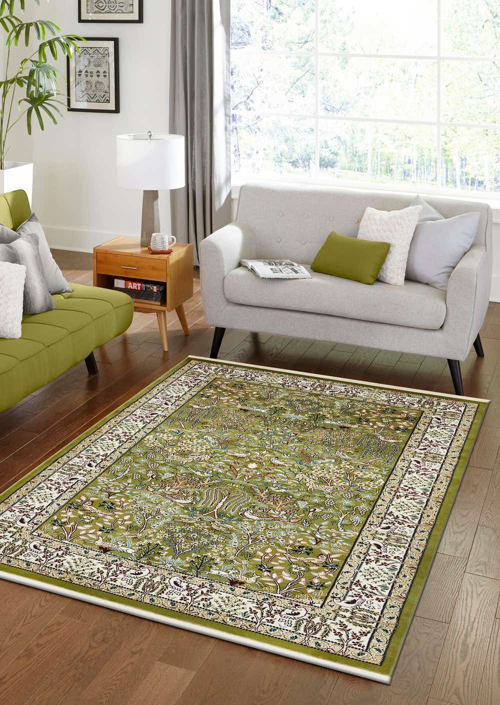 Green 3' x 5' Nain Design Rug eSaleRugs
