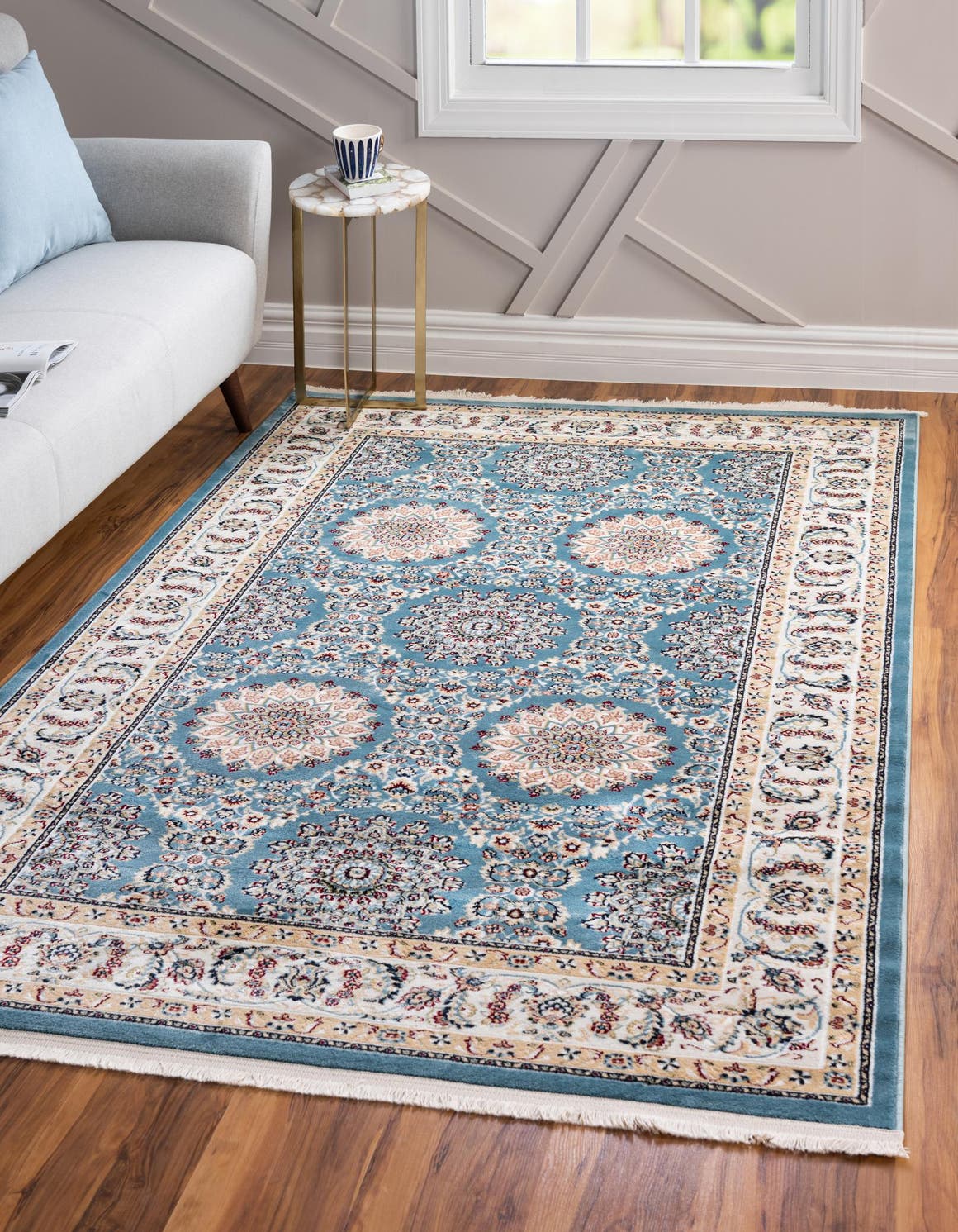 Blue 90cm x 152cm Nain Design Rug AU Rugs