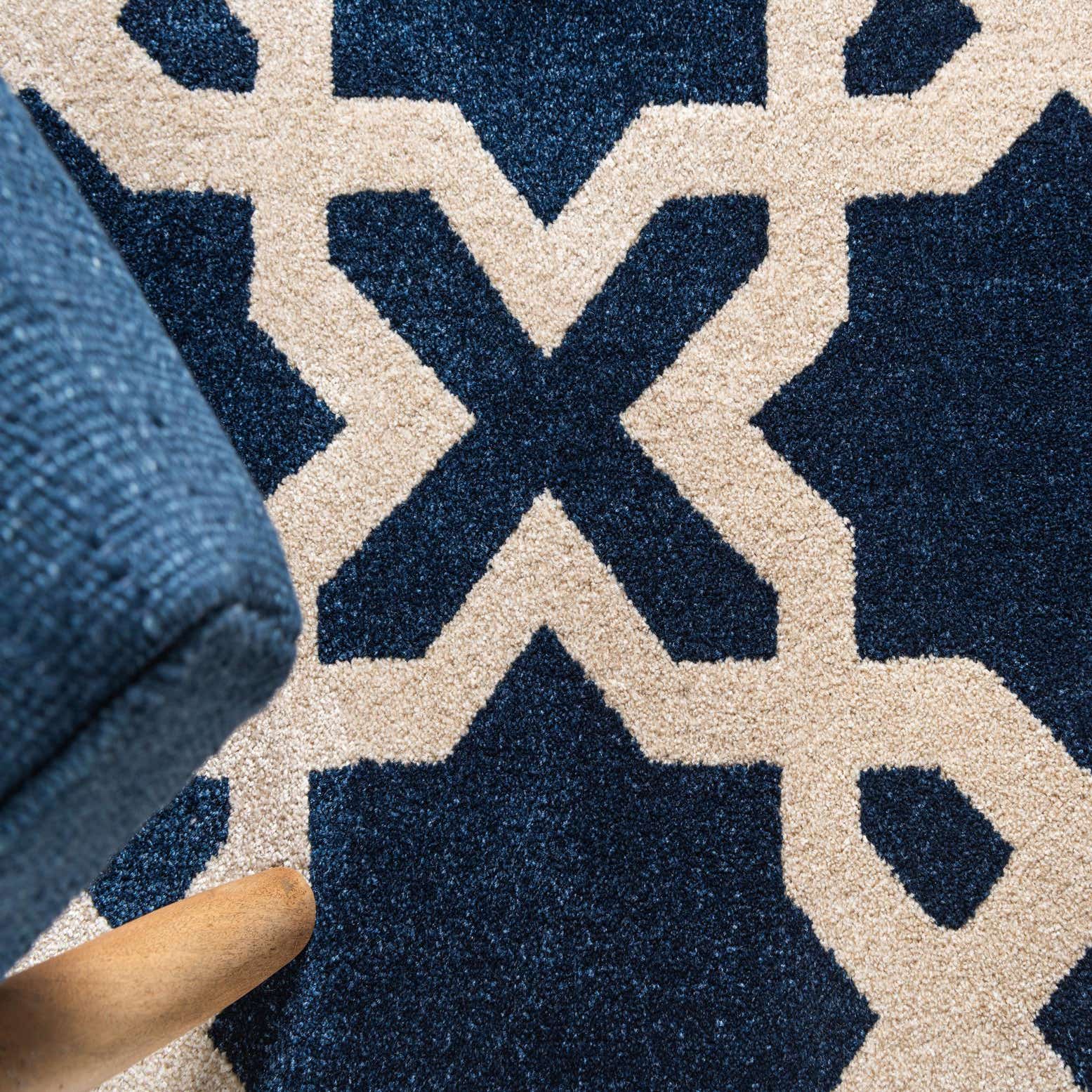 Navy Blue 3' 3 x 5' 3 Trellis Rug eSaleRugs