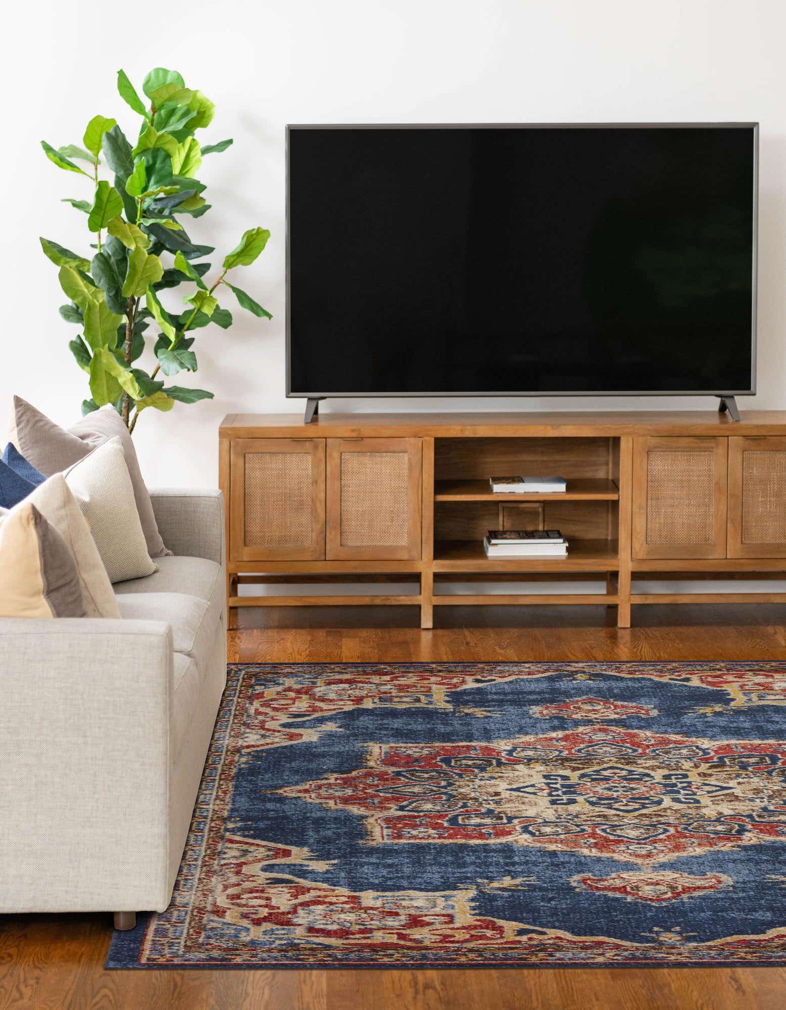 Dark Blue 8' x 10' Arcadia Rug eSaleRugs