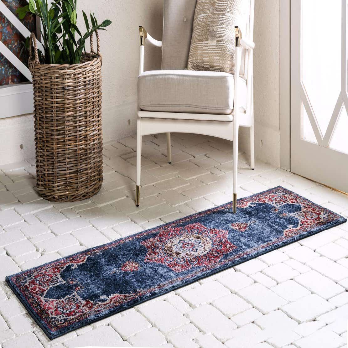 Dark Blue 2' x 6' Arcadia Runner Rug eSaleRugs