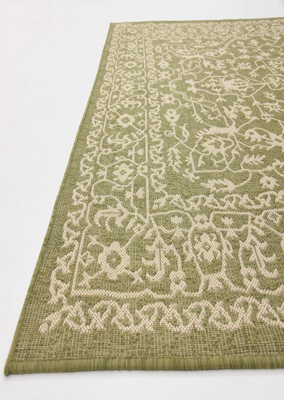 Green 6' x 9' Outdoor Botanical Rug