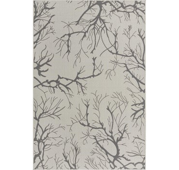 Light Gray 6' x 9' Outdoor Botanical Rug | Rugs.com